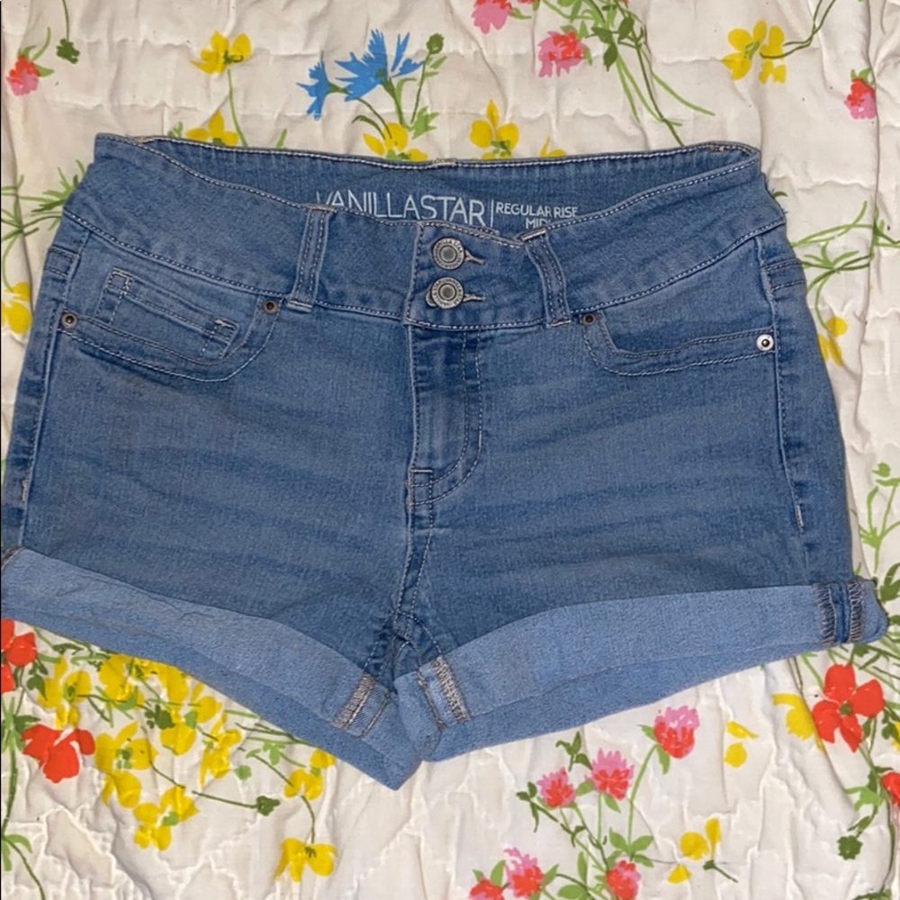 Vanilla star regular rise MIDI jean shorts